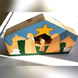 LOT 3 Wood Christmas Birth. Handmade craft.